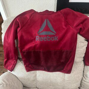 Reebok Boys XL 14/16 Maroon Red and Black Hoodie Pull Over 100% Polyester